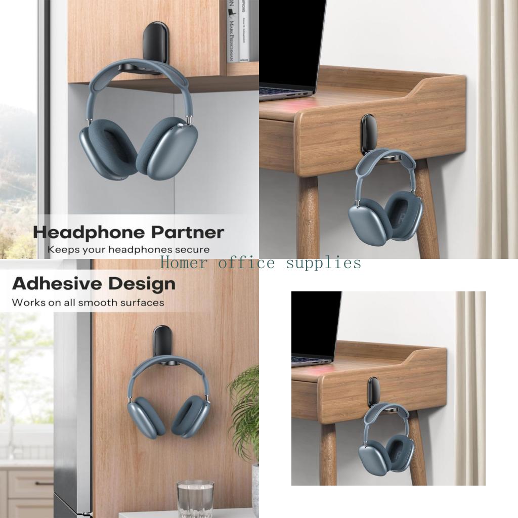 Home Office Headset - K43B Kopfhörerhalter zur Wandmontage mit selbstklebender