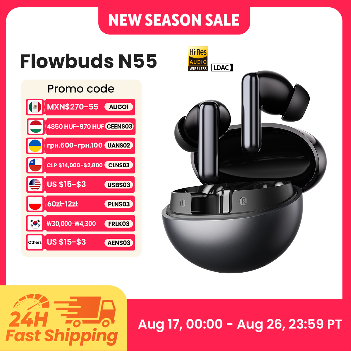 Home Office Headset - HAYLOU Flowbuds N55 Kabellose Ohrhörer 54dB