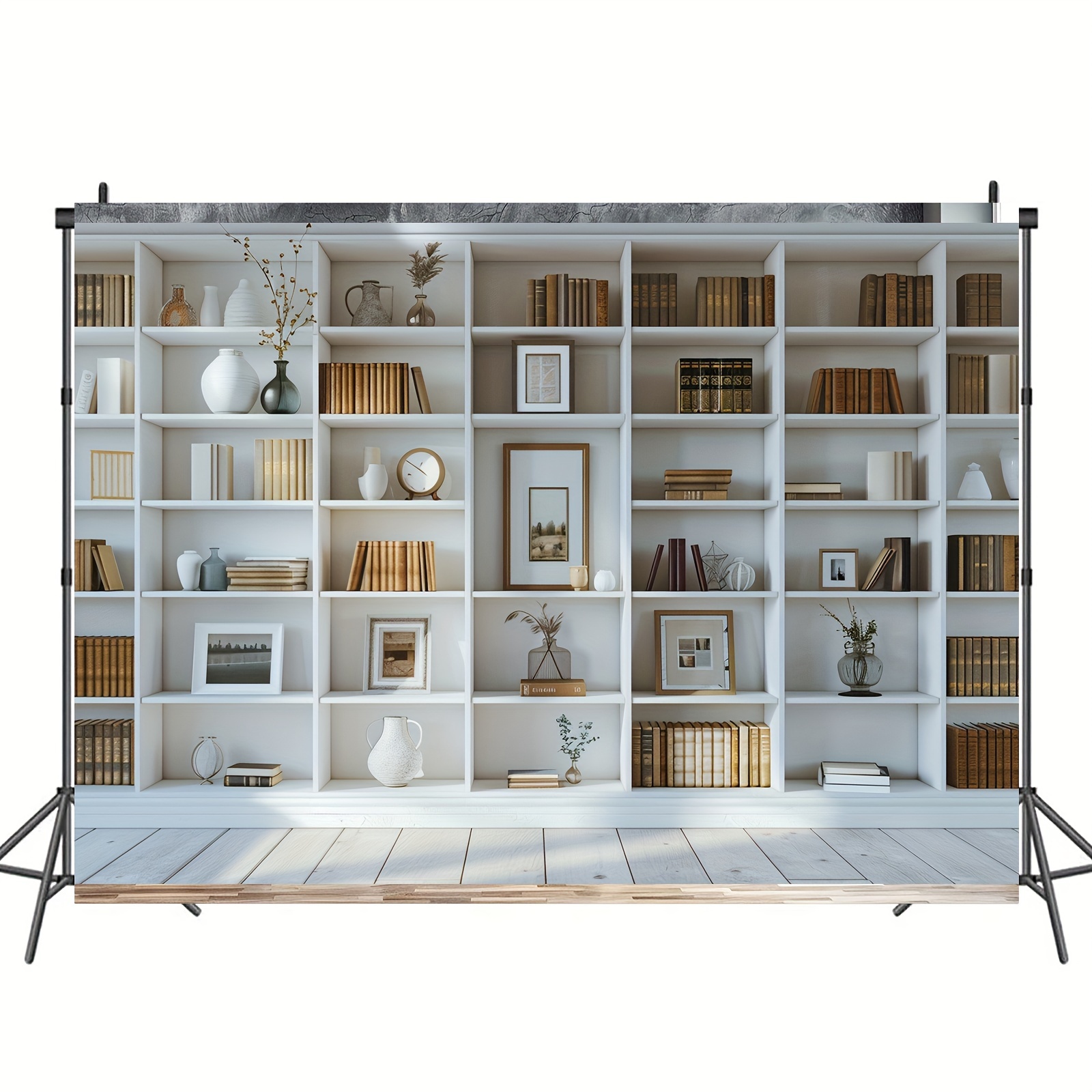 1 Stück weißer Bücherregal-Hin – Home Office Zoom Background Bewertung und Preis