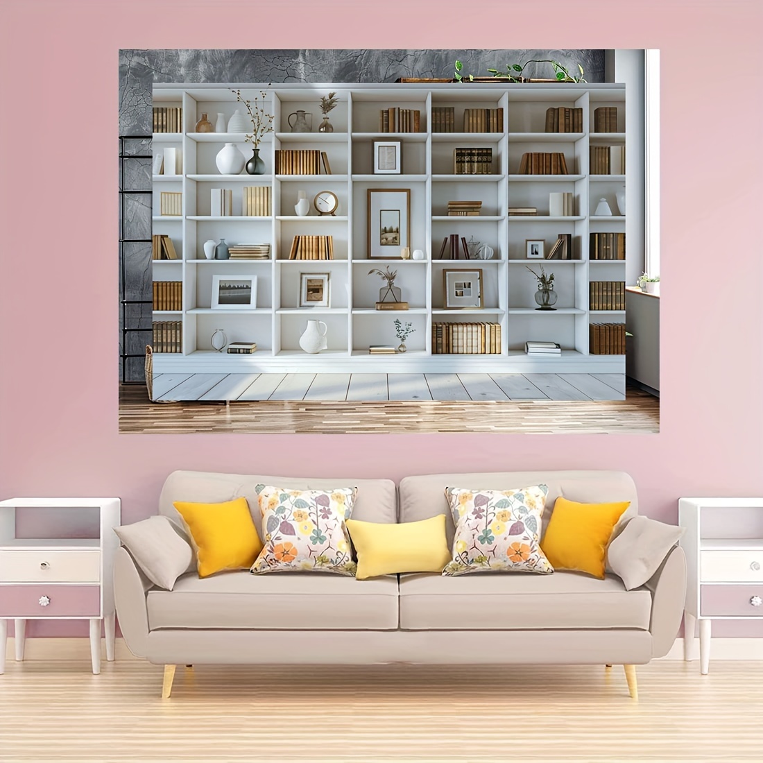 1 Stück weißer Bücherregal-Hin – Home Office Zoom Background Bewertung und Preis