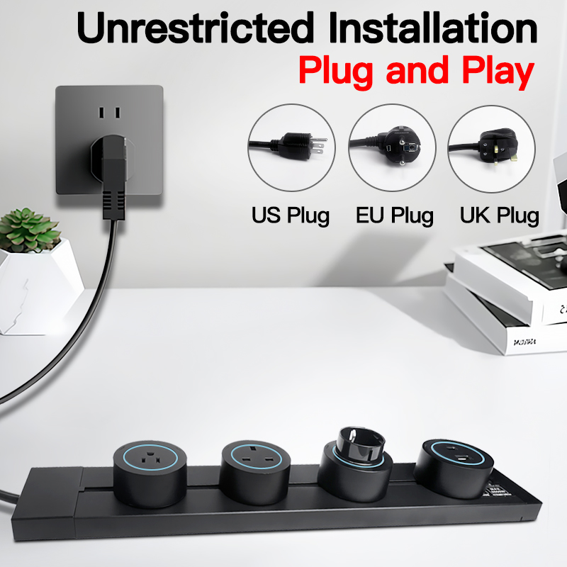 Graue schwarze Wandsteckdose 4 – Home Office In Uk Bewertung und Preis