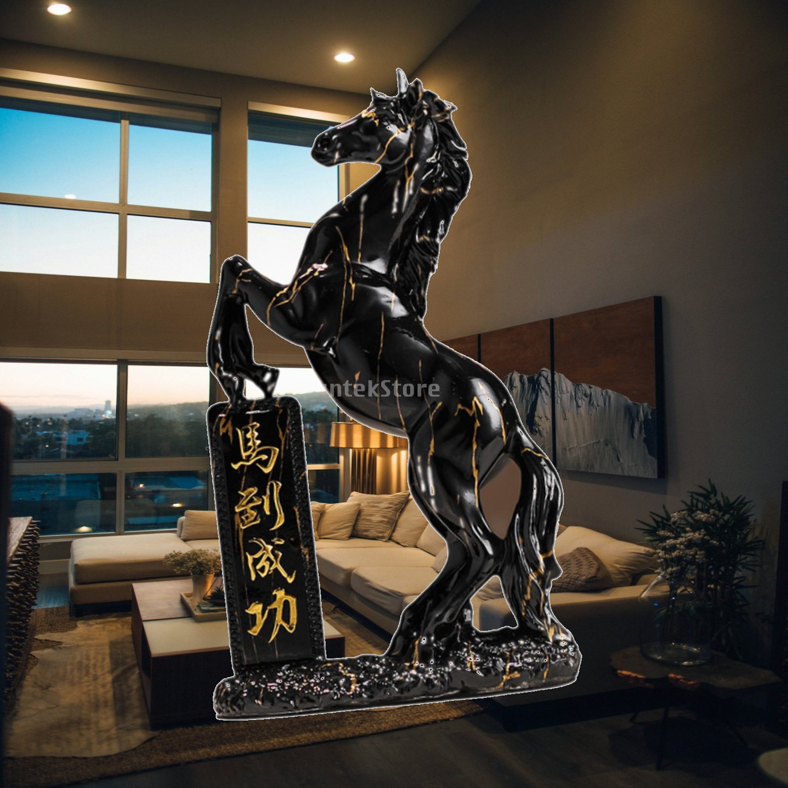 Pferdestatue aus Kunstharz, De – Home Office Representative Bewertung und Preis