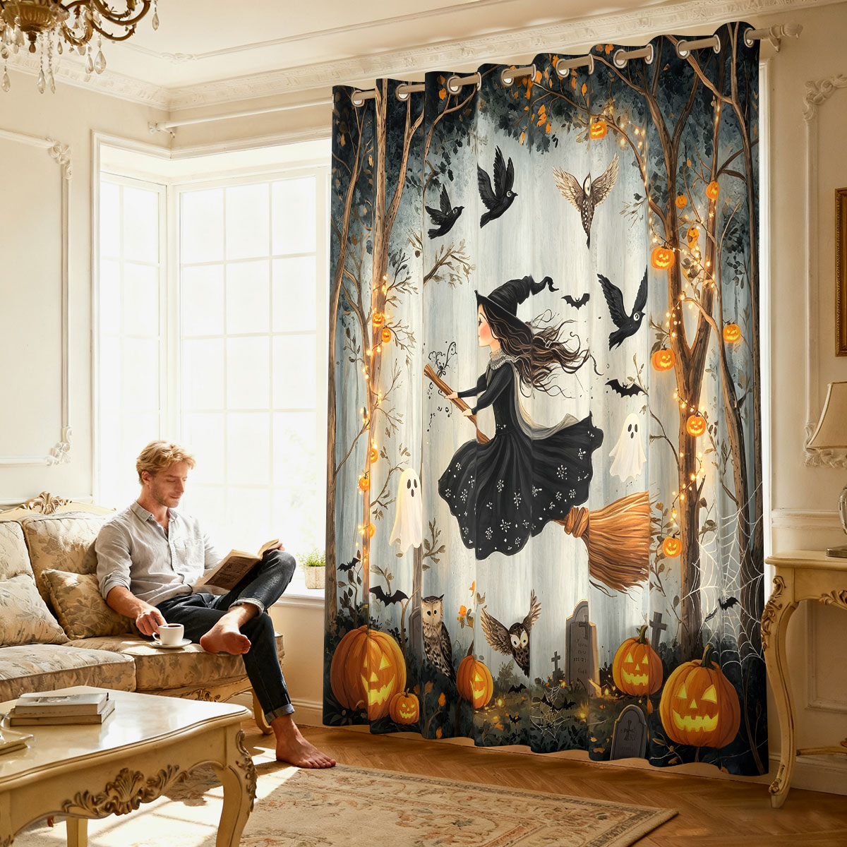 1 Stück Halloween-Vorhang mit  – Home Office Rate Bewertung und Preis